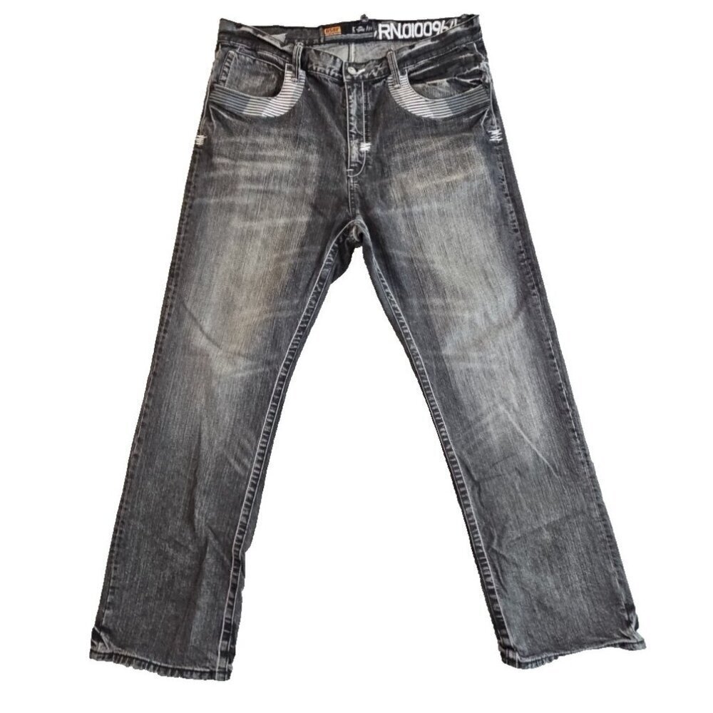 Akedemiks Asap Jeans Men's W40 L34 Black Grunge Streetwear Skater Flap Pocket‎